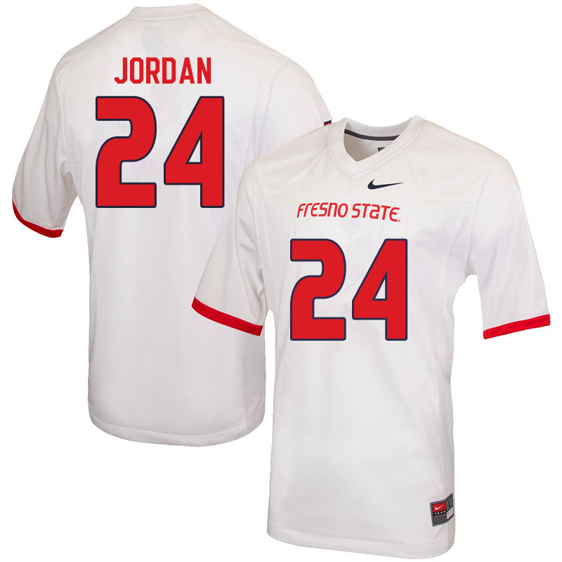 Men #24 Randy Jordan Fresno State Bulldogs College Football Jerseys Sale-White